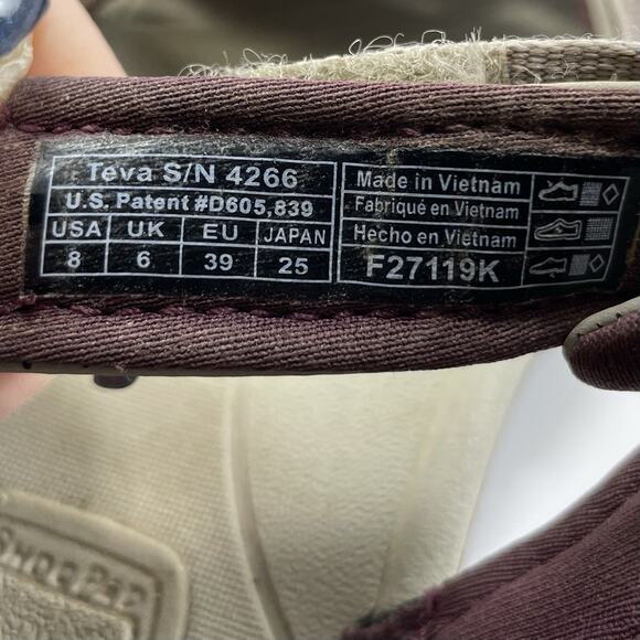 Teva Tirra Hiking Outdoor Active Sandals Womens Size 8 Shoes Strappy Khaki Cream - Picture 8 of 9